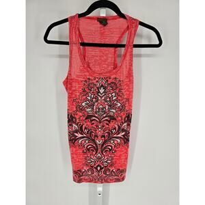 Copper Key Women's Scoop Neck Pink Sleeveless Sequins Blended Tank Top Size L